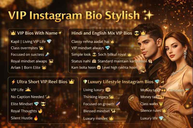 VIP Instagram Stylish Bio Best Classy, Royal & Attitude Bio Ideas in English