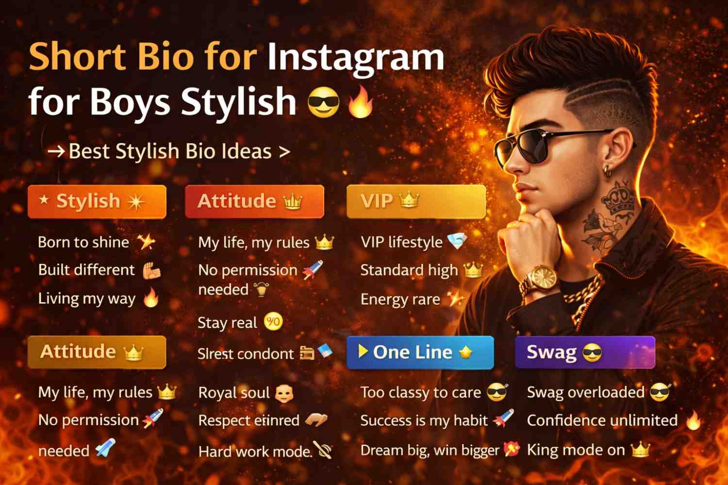 Short Bio for Instagram for Boys Stylish 2026