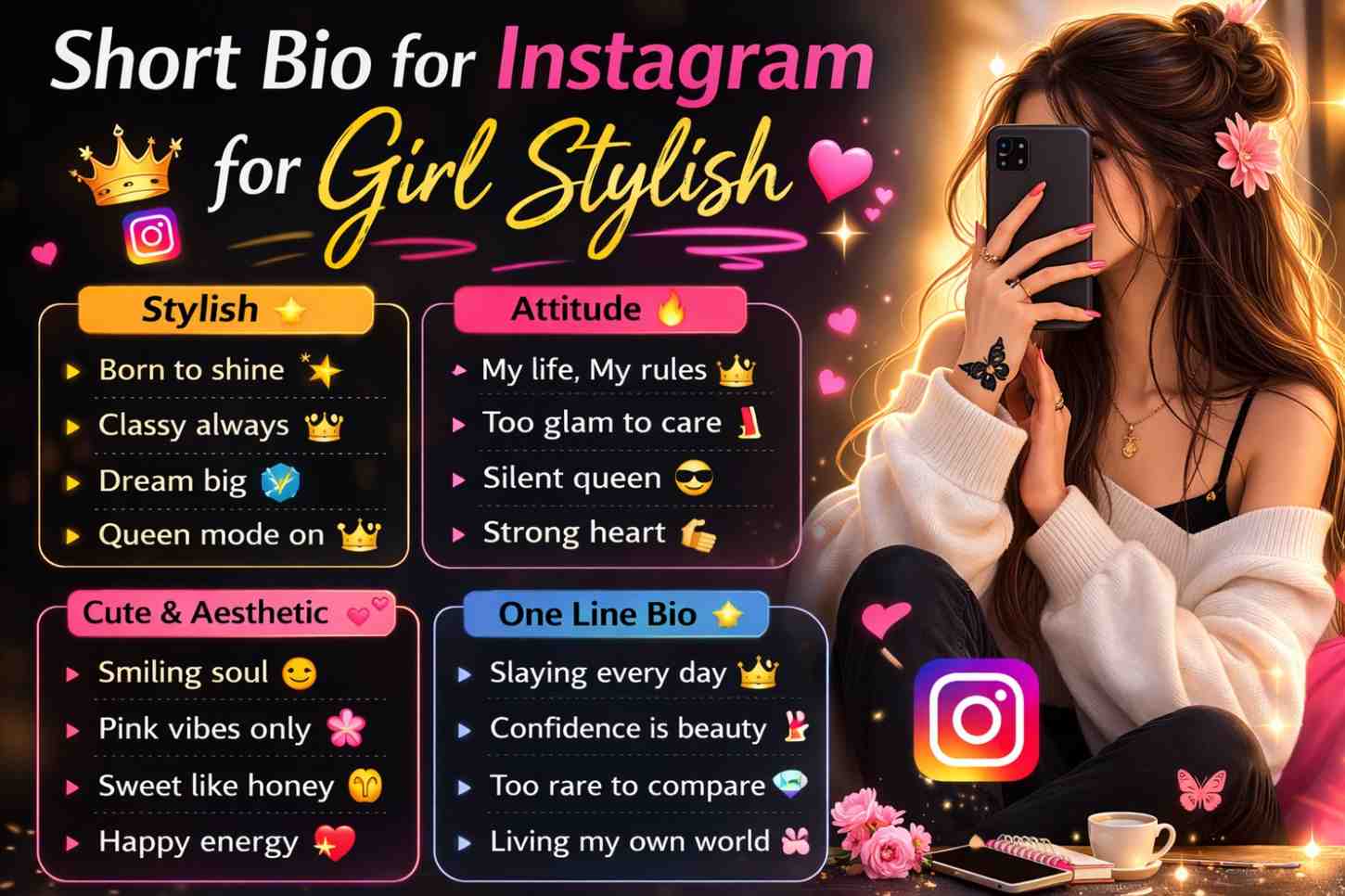 Short Bio for Instagram for Girl Stylish 2026